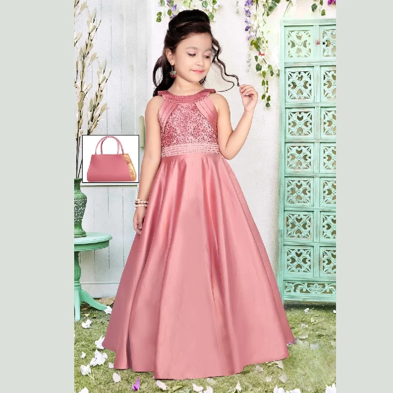 Onion Long Sequin Girls Gown Shiny Sequin Dress