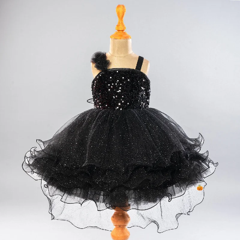 Black Sequin Sparkling Girls Frock Sequin Dress Allure