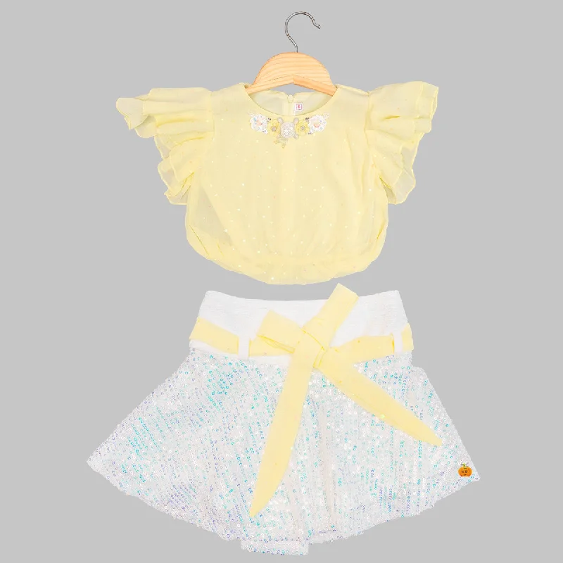 Lemon Sequin Skirt & Top for Girls Sequin Dress Long