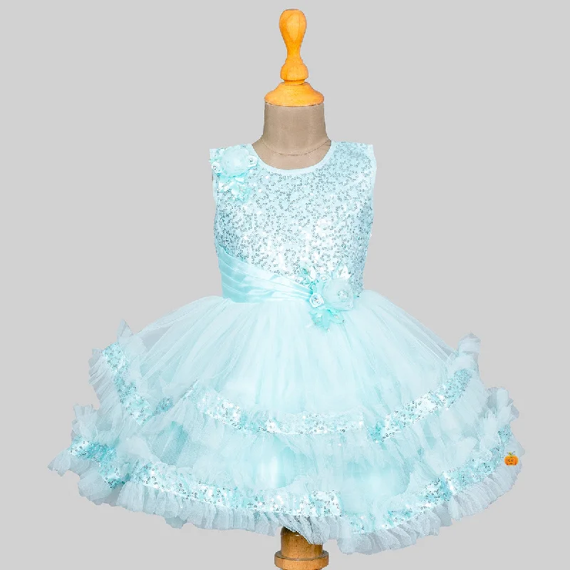 Sequin Pattern Frock for Girls High Waist Sequin