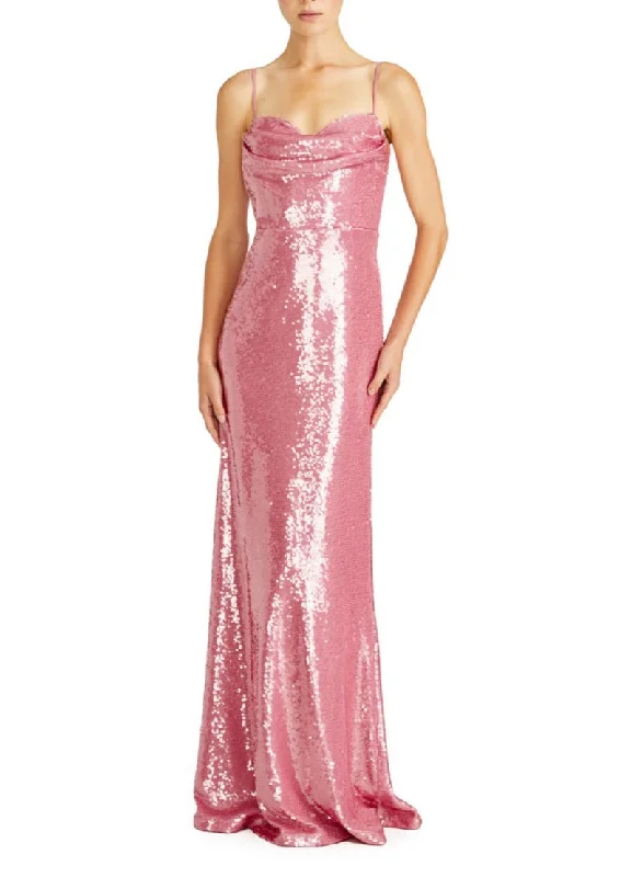 Marisol Sequins Long Dress in Soft Orchid Sexy Sequined Dress