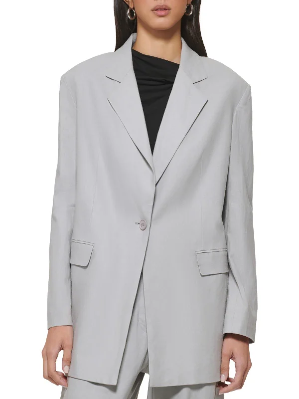 Womens Linen Business Two-Button Blazer Chic Blazers for Women