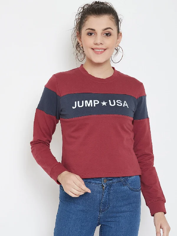 JUMP USA Women Solid Hooded Sweatshirt Women’s Pullover Hoodie