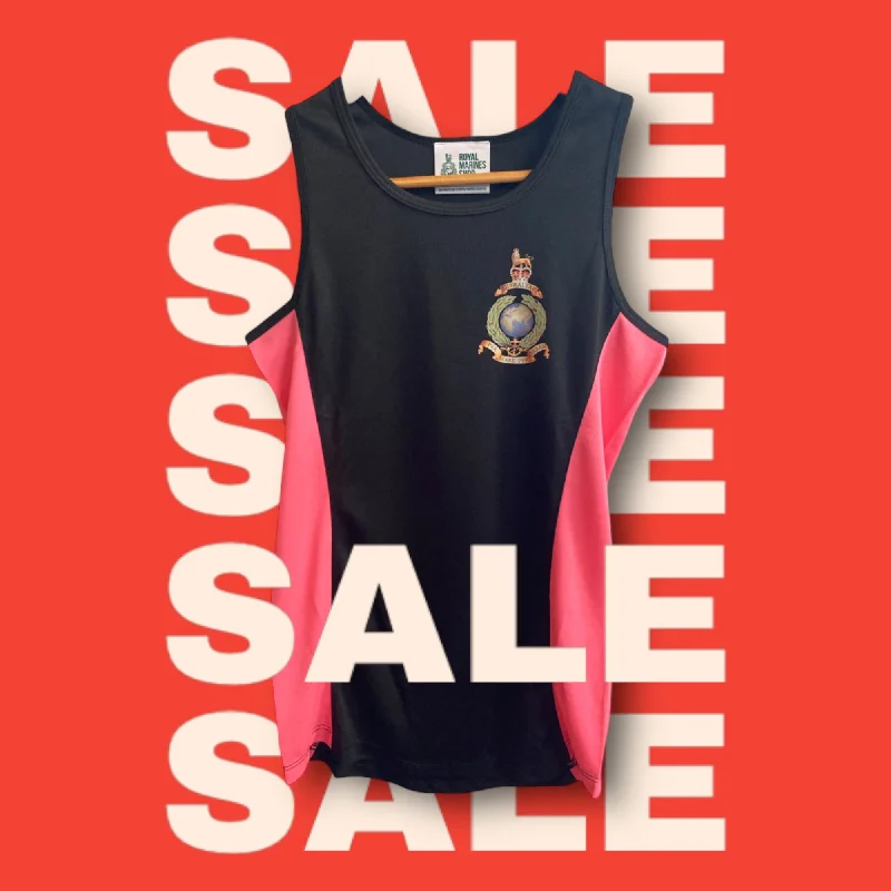 Royal Marines Ladies Cool Gym Vest - BLACK & PINK Casual Hoodie Sweatshirt Wear