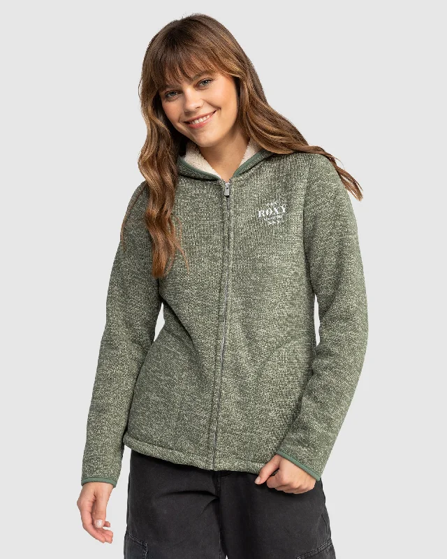 Womens Petal Fever Polar Fleece Zip-Up Hoodie Classic Women’s Pullover