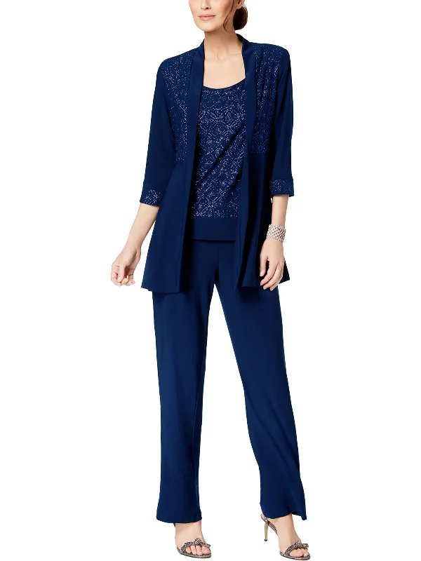 Womens Glitter 2PC Pant Suit Stylish Women’s Blazer