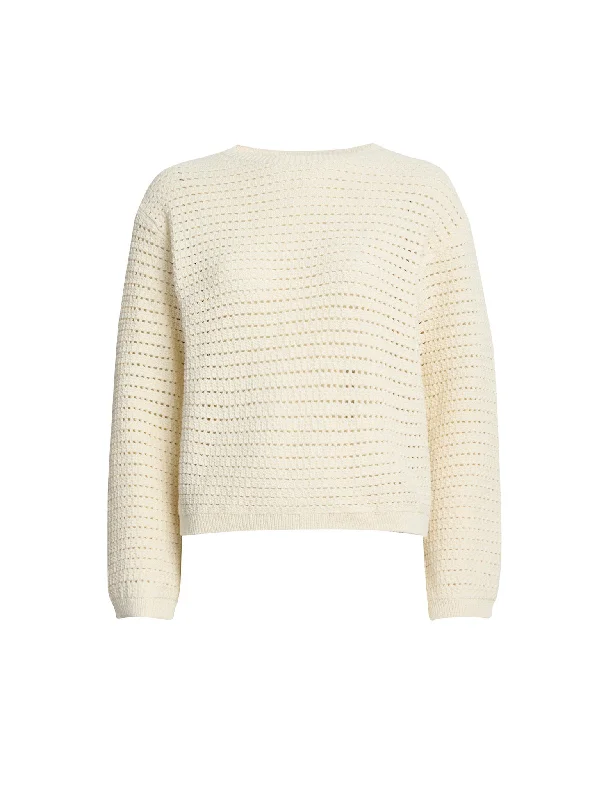 Cotton Rich Textured Crew Neck Jumper Basic Pullover Sweater