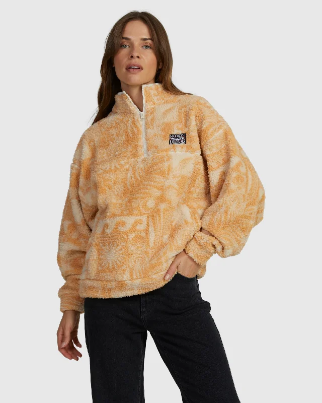 Womens Jive Talking Half Zip Fleece Soft Knit Pullover