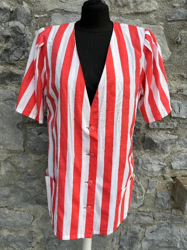 80s Red&white blazer uk 12 Classic Office Blazer