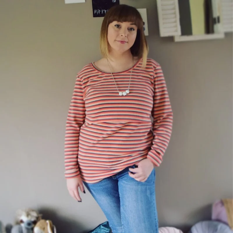 Rosie Stripe Breastfeeding Sweater Warm Knit Pullover