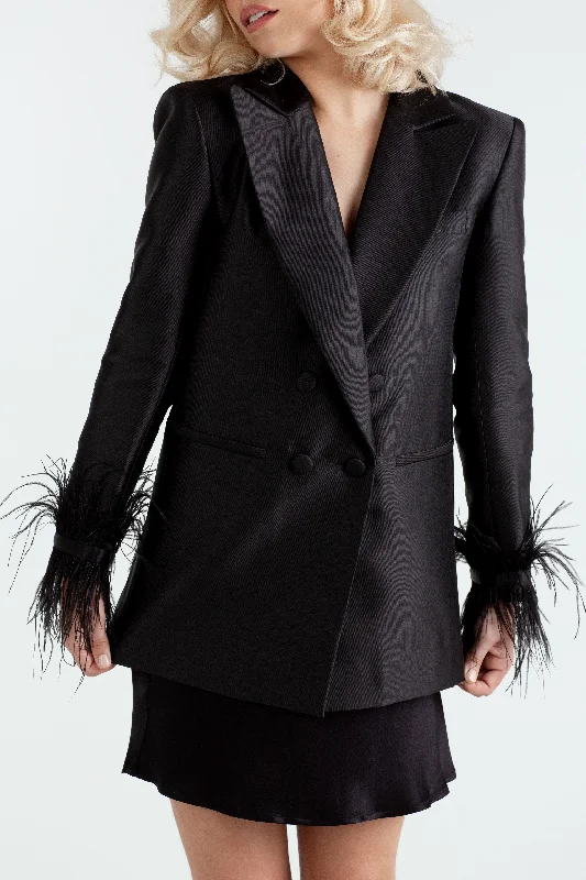 "The Chloe" - Feather Blazer (Black) Workwear Women’s Blazer