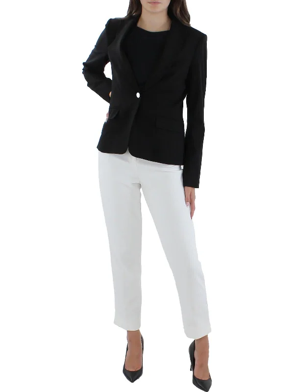 Womens Office Collared One-Button Blazer Slim Fit Blazer Jacket