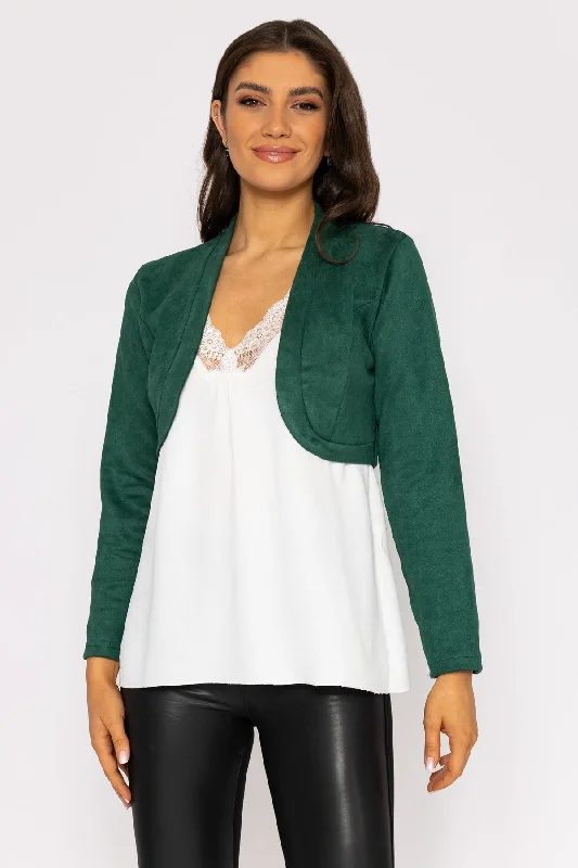 Suede Bolero in Bottle Green Formal Women’s Blazers