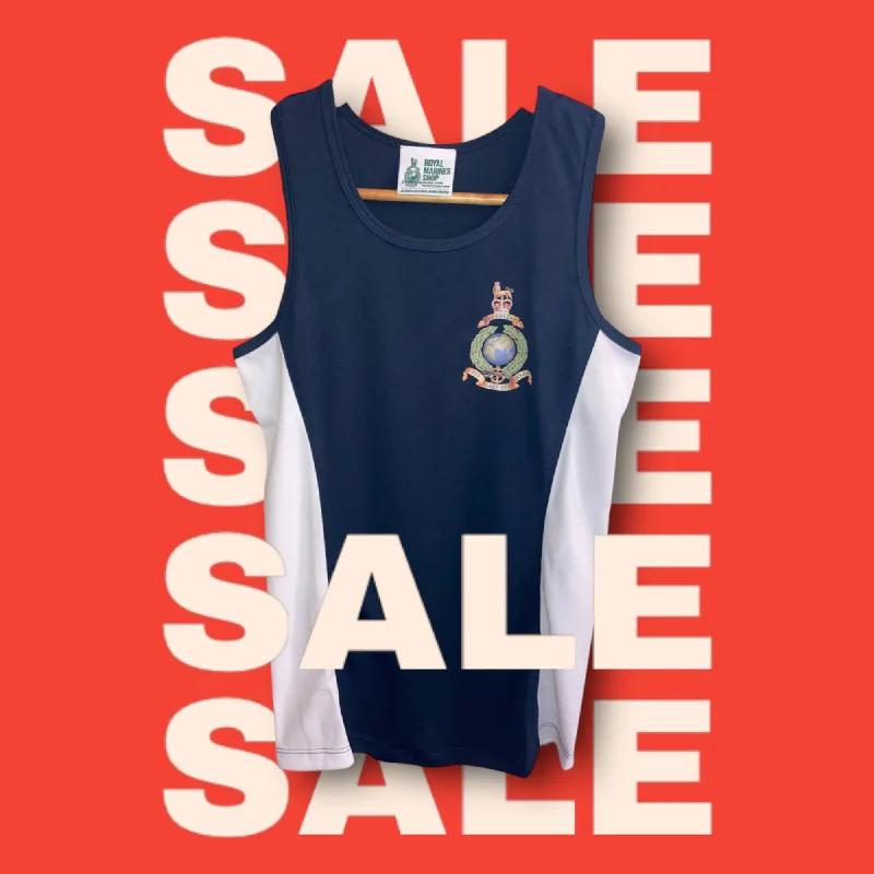 Royal Marines Ladies Cool Gym Vest - NAVY & WHITE Warm Hoodie Sweatshirt Style