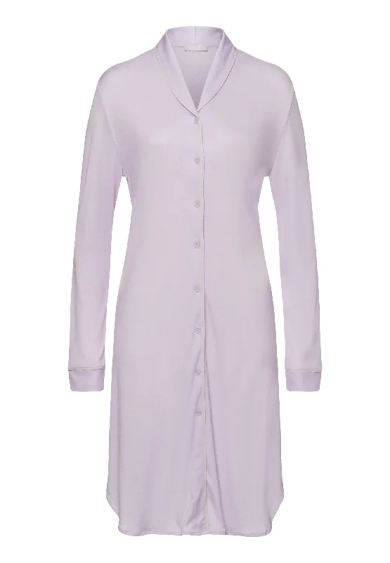 Natural Comfort Tencel Button Front Nightgown | Lilac Fog 77964-2464 Best pajama sets for cold weather