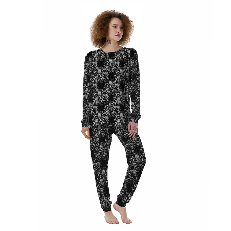 Drawing Coffee Print Pattern Women's Pajamas Camisole pajama sets