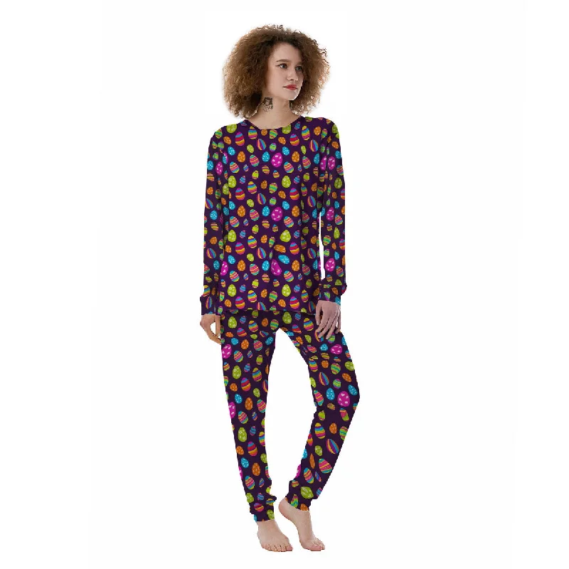 Easter Eggs Colorful Cute Print Pattern Women's Pajamas Vintage pajama sets