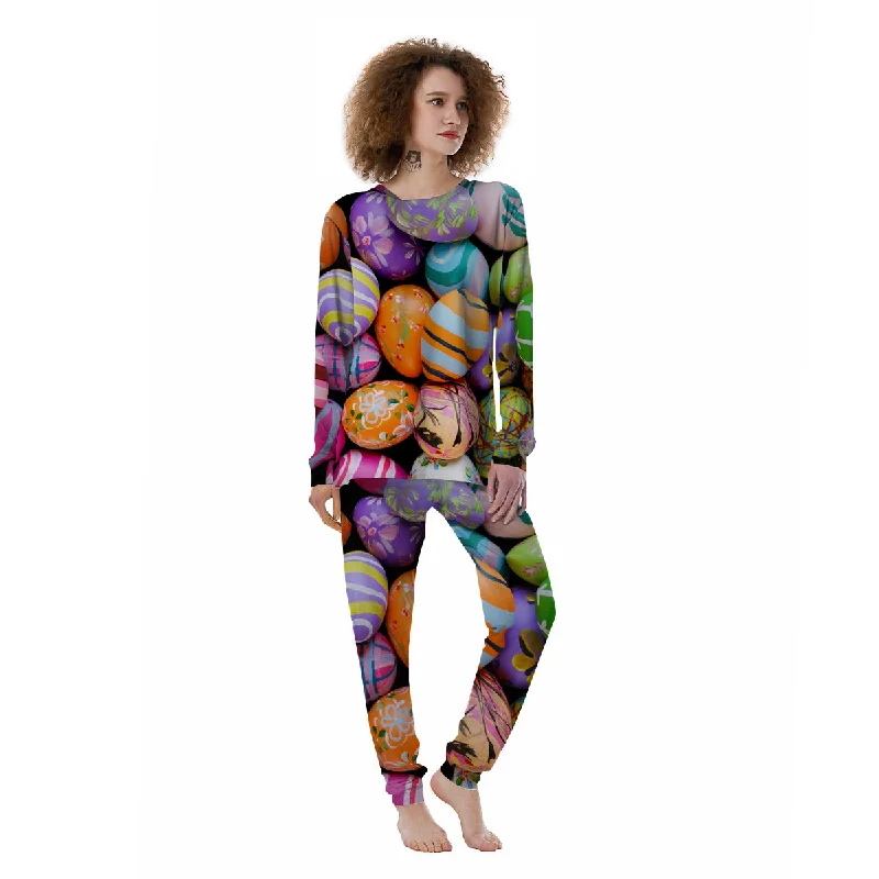 Easter Eggs Colorful Print Women's Pajamas Minimalist pajama sets