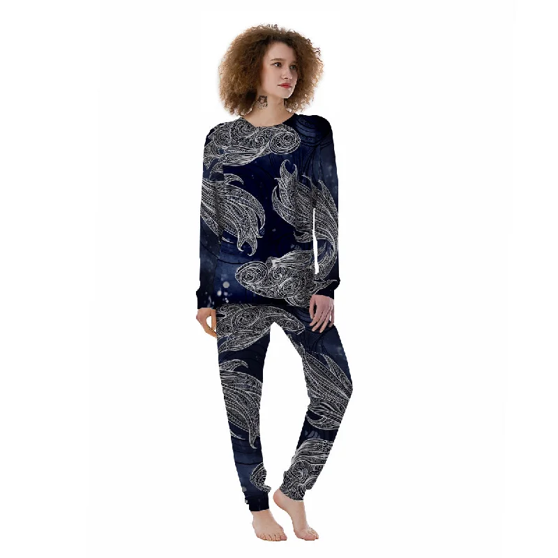 Fish Bohemian Spiritual Print Women's Pajamas Designer pajama sets