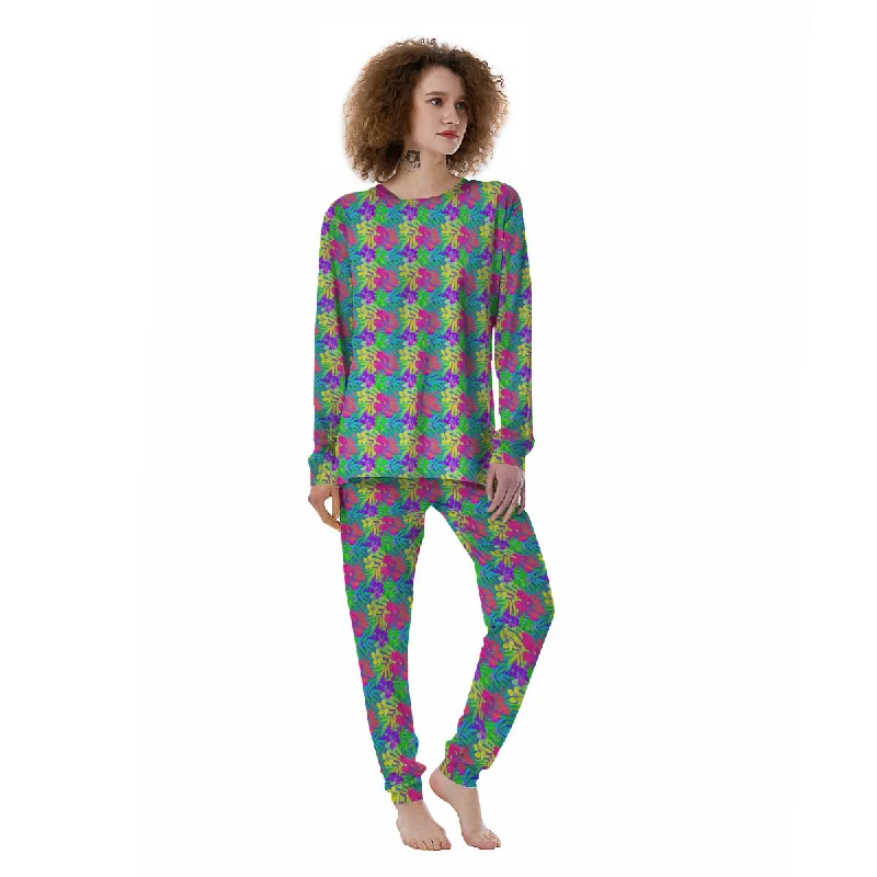 Frangipani Colorful Print Pattern Women's Pajamas Baby pajama sets