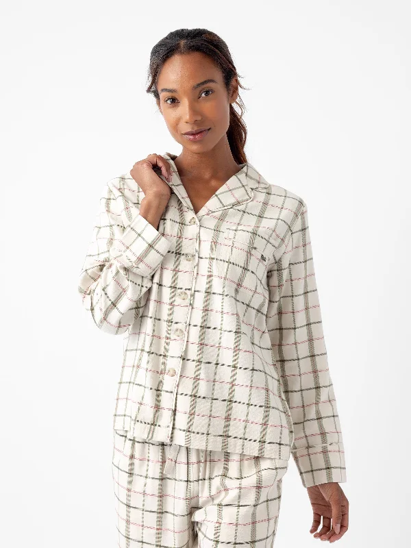 Women's Farmhouse Long Sleeve Pajama Top Linen pajama sets