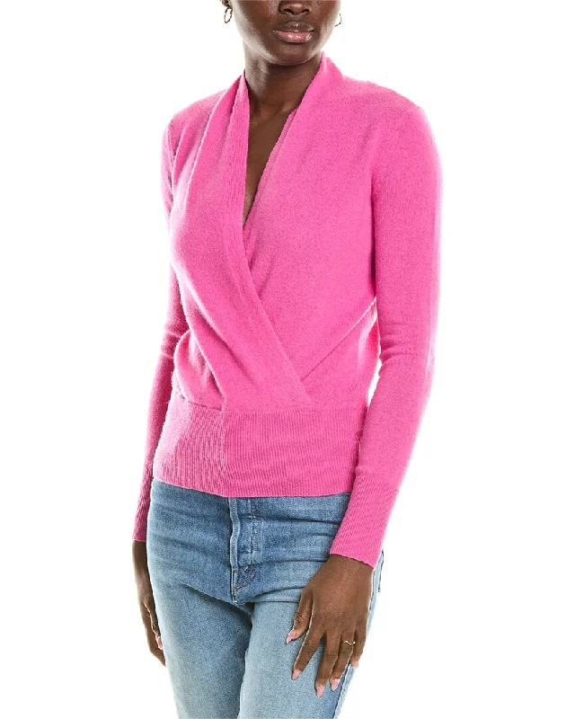 Sofiacashmere Modern Faux Wrap Cashmere Sweater High-end sweaters