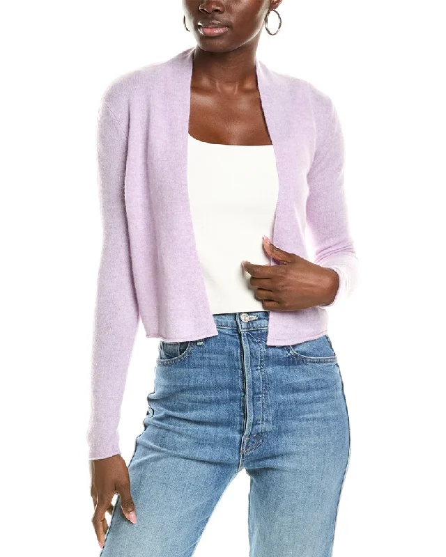 Sofiacashmere Cropped Open Cashmere Cardigan Turtleneck sweaters