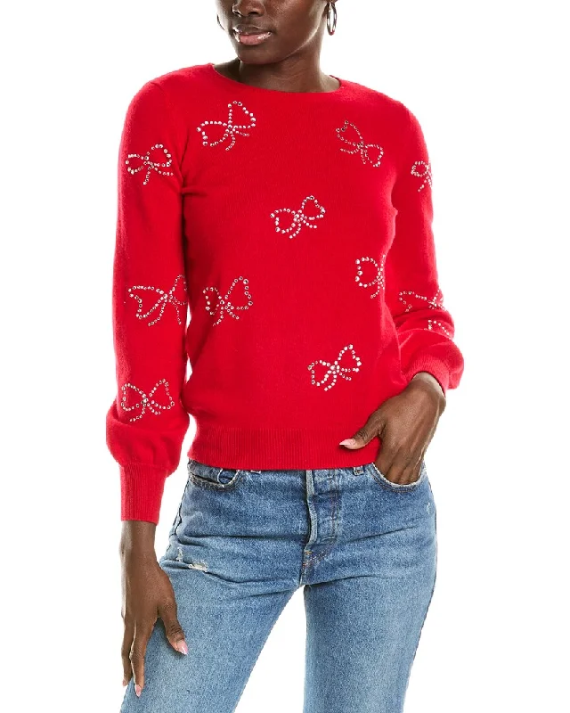 Sofiacashmere Heatset Bows Cashmere Sweater Best everyday sweaters