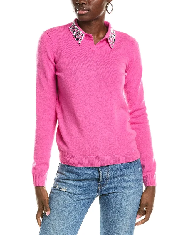 Sofiacashmere Embellished Collar Cashmere Sweater Budget-friendly sweaters