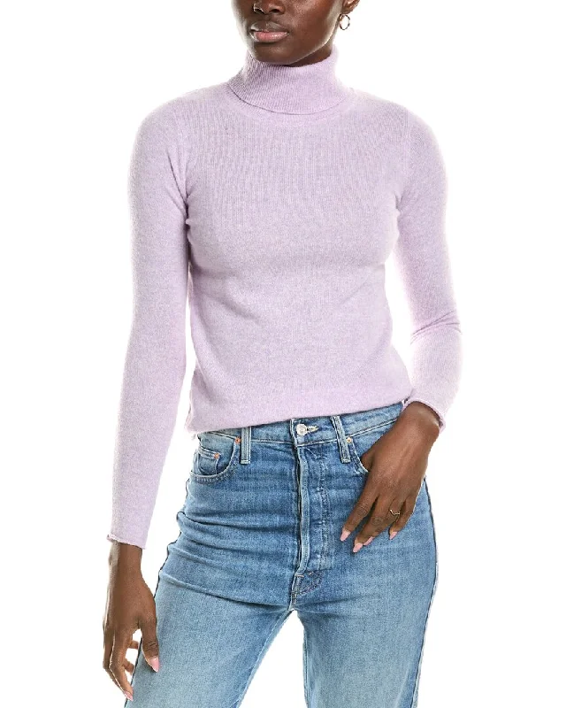 Sofiacashmere Roll Cuff & Hem Turtleneck Sweater Alpaca wool sweaters