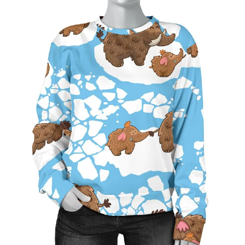 Mammoth Ice Age Pattern Print Women's Sweatshirt Zip-up sweaters