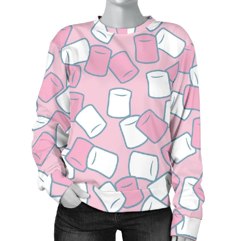 Marshmallow Colorful Print Pattern Women's Sweatshirt Warmest sweaters for extreme cold