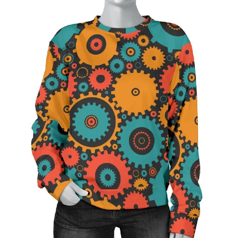 Mechanic Colorful Pattern Print Women's Sweatshirt Holiday sweaters