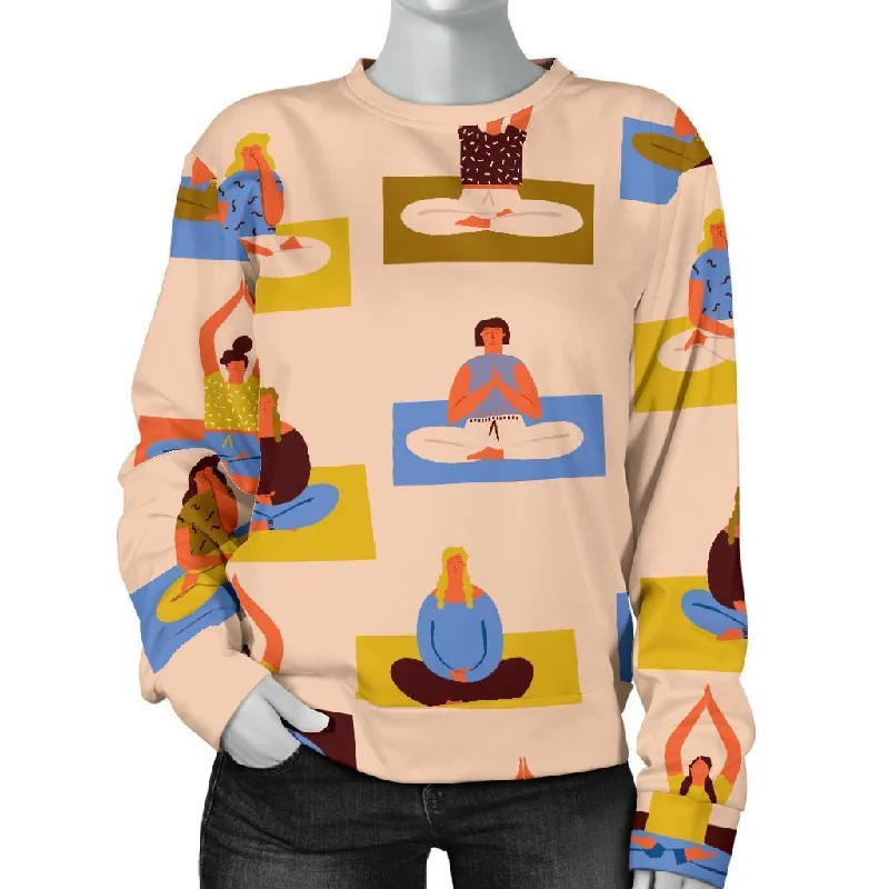 Meditation Yoga Print Pattern Women's Sweatshirt Mohair sweaters