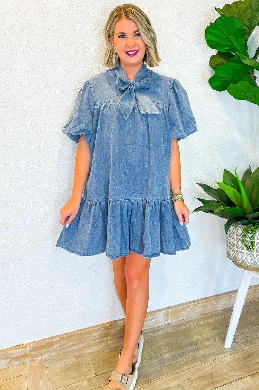 Can't Get Over You Mini Dress - Denim Chic mini dresses