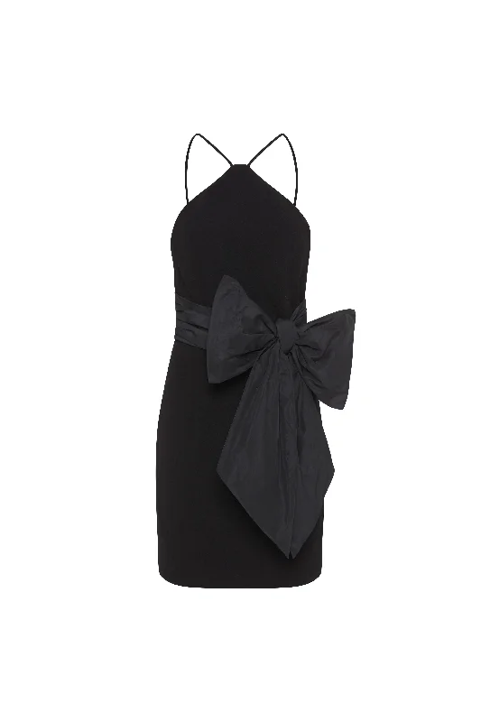 Grace Bow Mini Dress Black Corset mini dresses