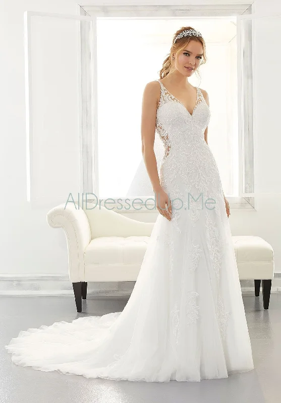 Blu - Asya - 5869 - 5869W - Cheron's Bridal, Wedding Gown Off-shoulder Bridal Gown