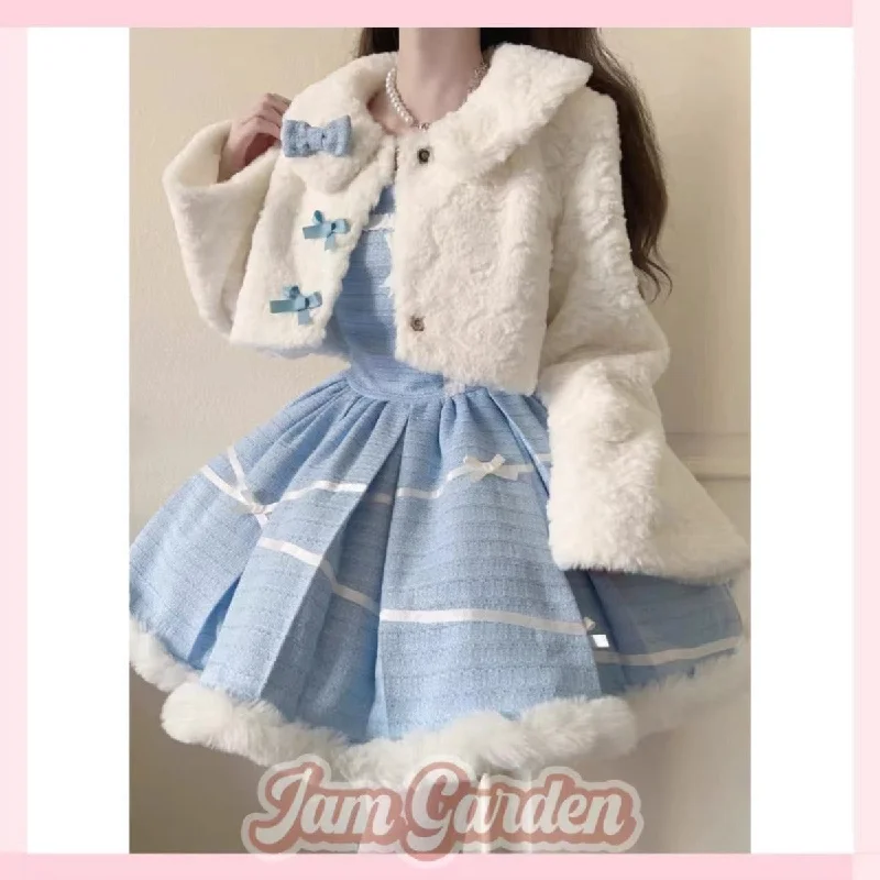 Lolita Suit Elegant Daily Plush Coat Jsk Autumn And Winter Suit