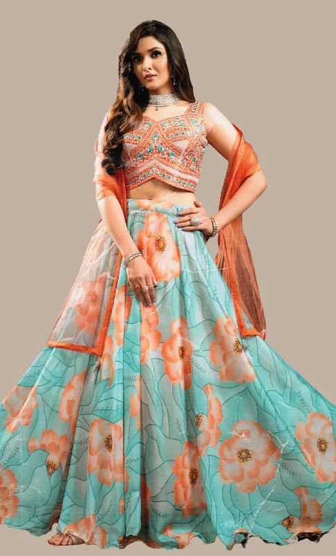 Deep Orange Chania Choli Set Best-selling unclassified skirts