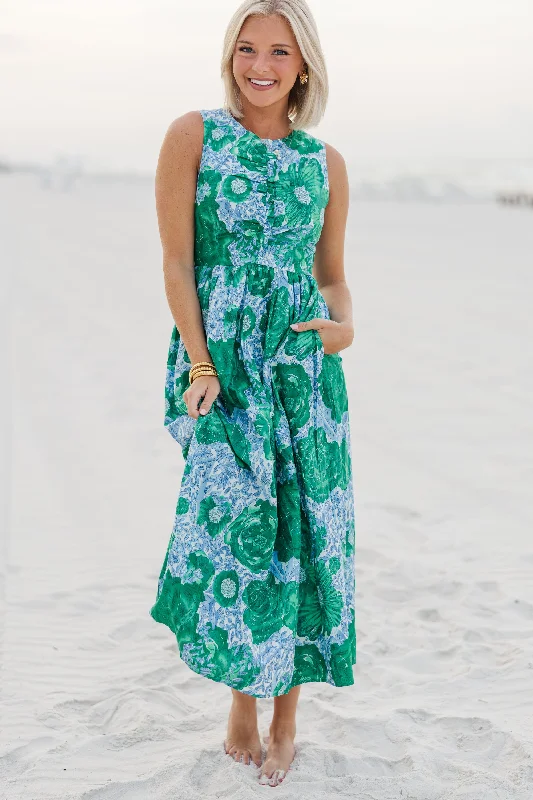 All Together Now Green Floral Midi Dress Revolve midi dresses