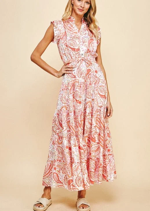 Elegant Paisley Tiered Maxi Dress~FINAL SALE Holiday maxi dresses