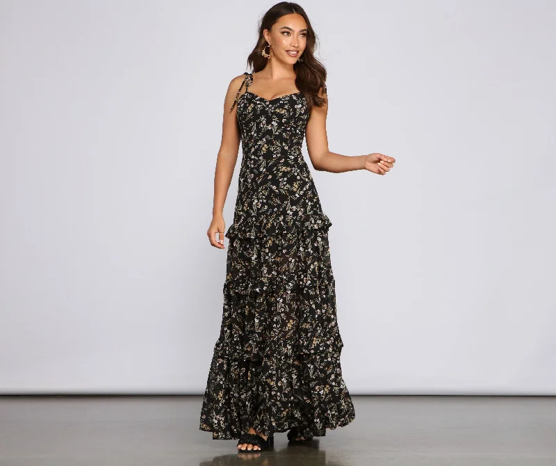 Floral Desire Stylish Ruffled Maxi Dress H&M maxi dresses