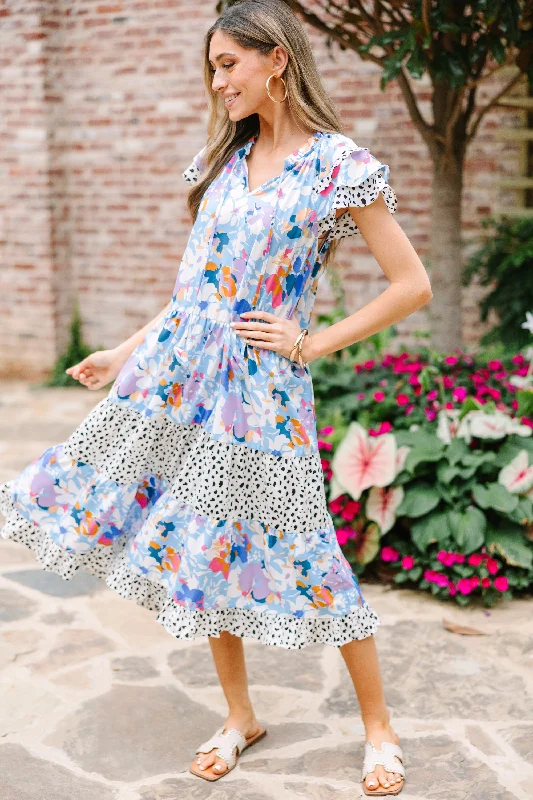 Just Right Light Blue Floral Midi Dress Best value midi dresses