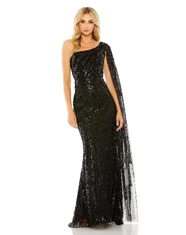 Mac Duggal 20528 Long One Shoulder Formal Dress Goth maxi dresses