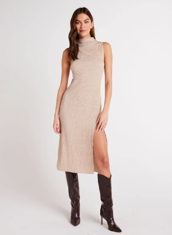 Mock Neck Midi Dress Flowy midi dresses