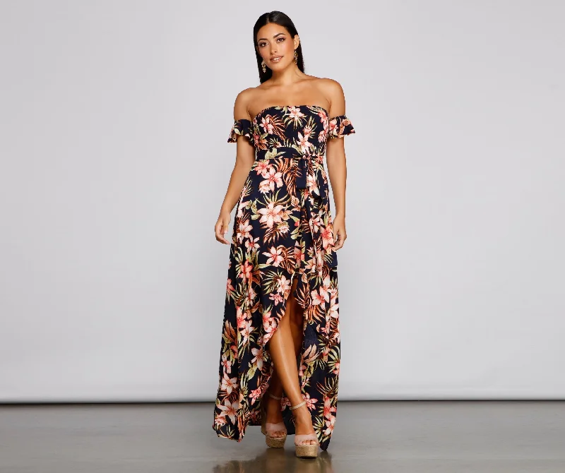 Tropical Sunsets Stylish Maxi Dress Wrap maxi dresses