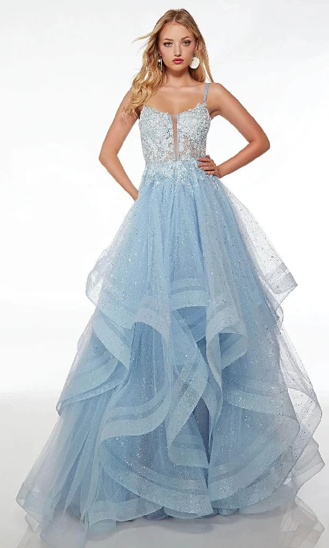 Alyce Paris 61543 - Plunging V-Neck Layered Prom Gown Corset party dresses