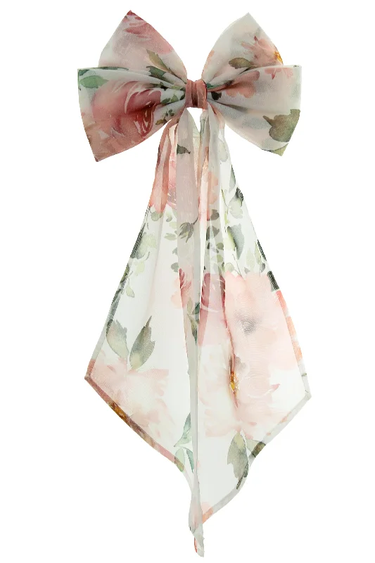 Chiffon Floral Hair bow clips Cottagecore floral dresses