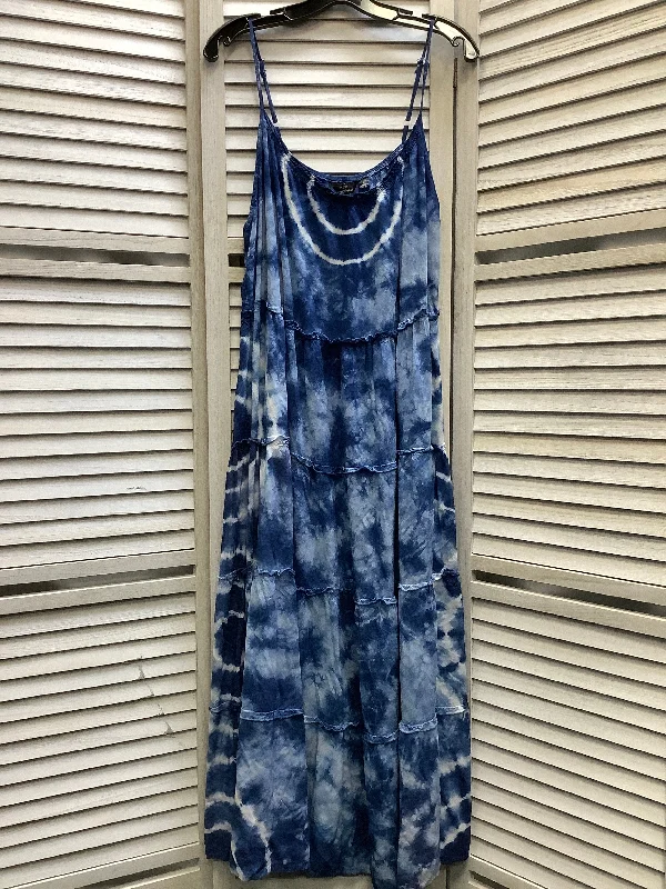 Blue Dress Casual Maxi Mlle Gabrielle, Size 3x Lace Detail Maxi