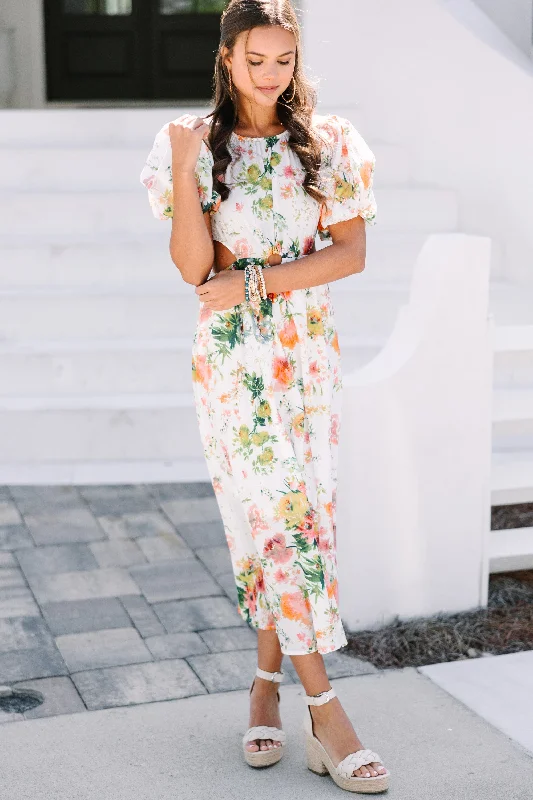 Change Your Tune Off White Floral Maxi Dress Printed Long Skirt